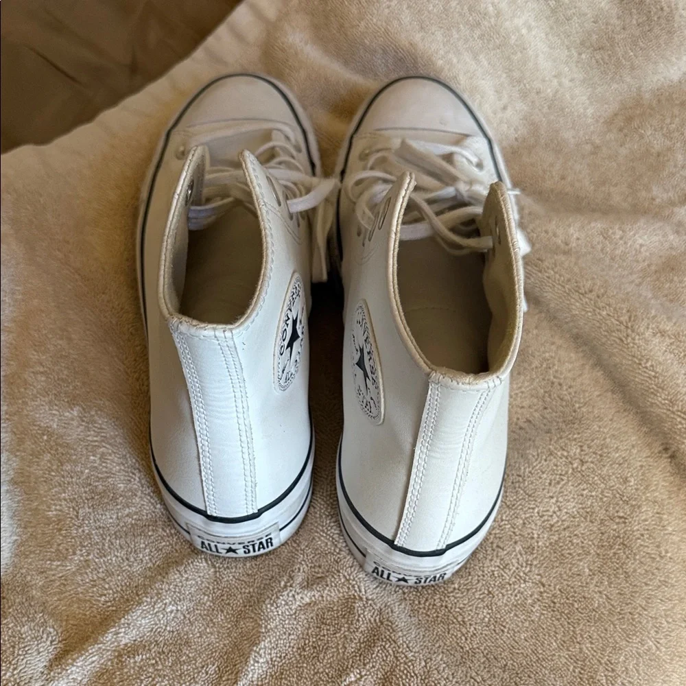 Converse White High-Top Leather Sneakers - Picture 4 of 5